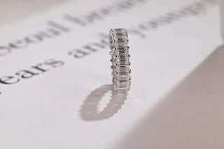 2.0 TCW Emerald Cut Full Eternity Moissanite Diamond Wedding Band