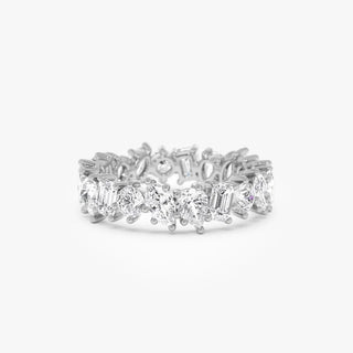 1.85 TCW Multi-Shape Cluster Eternity Moissanite Diamond Wedding Band