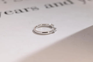 0.20 TCW Baguette Cut Open Cuff Moissanite Diamond Wedding Band