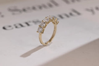 2.0 TCW Cushion Half Eternity Moissanite Diamond Wedding Band
