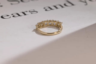2.0 TCW Cushion Half Eternity Moissanite Diamond Wedding Band