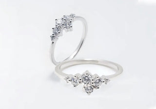 0.31 TCW Antique Round Cluster Moissanite Diamond Wedding Band