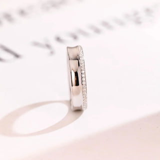 0.40 TCW Round Cut Unique Eternity Moissanite Diamond Wedding Band