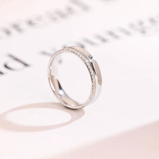 0.40 TCW Round Cut Unique Eternity Moissanite Diamond Wedding Band