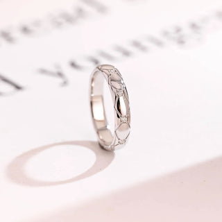 0.12 TCW Round Cut Flush Set Engrave Moissanite Diamond Wedding Band