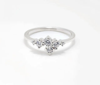 0.31 TCW Antique Round Cluster Moissanite Diamond Wedding Band