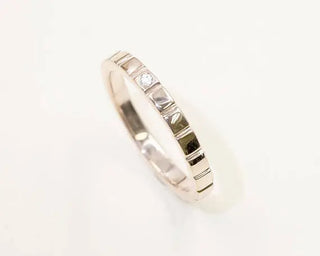 0.024 TCW Vintage Round Cut Milgrain Moissanite Diamond Wedding Band