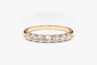 Round Cut Shared Prongs Diamond Band for Women
