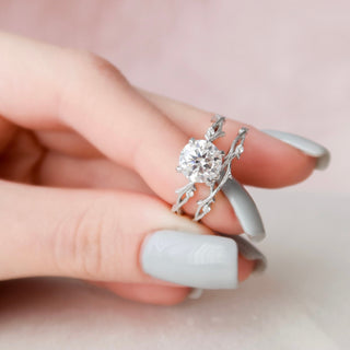 2.0CT Round Cut Twig Nature Inspired Moissanite Engagement Ring