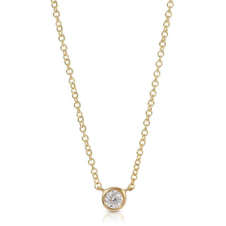 Bezel Set Round Cut Diamond Necklace for Women