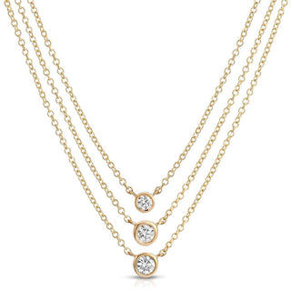 Bezel Set Round Cut Diamond Necklace for Women