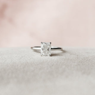 1.50CT Radiant Hidden Halo Moissanite Diamond Engagement Ring