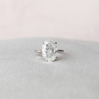 5.0CT Oval Hidden Halo Moissanite Diamond Engagement Ring