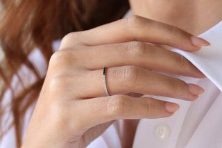 Round Cut Half Black Half White Diamond Full Eternity Band for Her