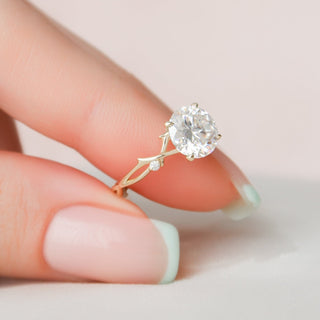 2.0CT Round Brilliant Cut Twig Moissanite Diamond Engagement Ring