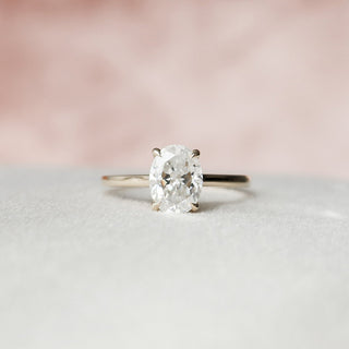 1.5CT Oval Hidden Halo Moissanite Diamond Engagement Ring