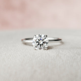 1.0CT Round Cut Moissanite Solitaire Unique Hidden Halo Engagement Ring