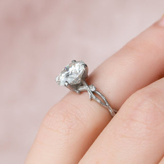 2.50ct Round Brilliant Moissanite Twig Diamond Engagement Ring