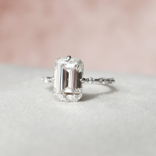 3.0CT Emerald Cut Solitaire Moissanite Diamond Engagement Ring