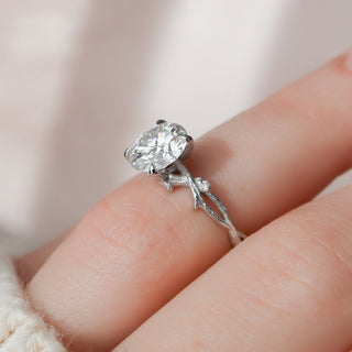 2.0CT Round Brilliant Cut Twig Moissanite Diamond Engagement Ring