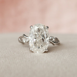 3.50CT Oval Twig Moissanite Diamond Engagement Ring