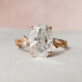 3.50CT Oval Twig Moissanite Diamond Engagement Ring