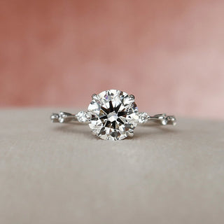 2.0CT Round Brilliant Cut Moissanite Halo Bridal Engagement Ring Set