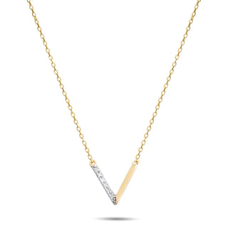 Elegant Gold Diamond Necklace V Shaped Necklace for Her