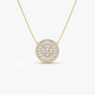 Channel Set Round Diamond Necklace with an Illusion Setting