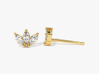 Marquise Cut Crown Stud Earrings