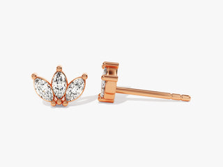 Marquise Cut Crown Stud Earrings