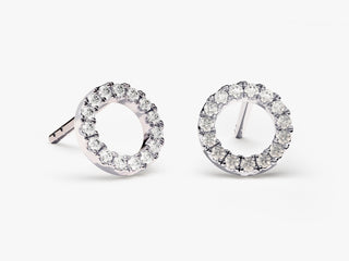 Round Cut Moissanite Diamond Circle Studs Earrings