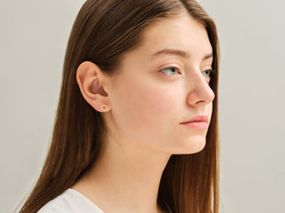 Round Cut Moissanite Diamond Circle Studs Earrings