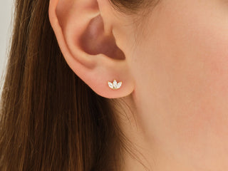 Marquise Cut Crown Stud Earrings