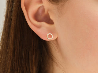Round Cut Moissanite Diamond Circle Studs Earrings