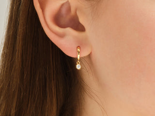 Round Cut Bezel Diamond Moissanite Huggies Earrings For Women