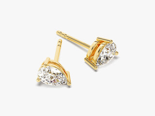 Pear Cut Diamond Moissanite Stud Earrings