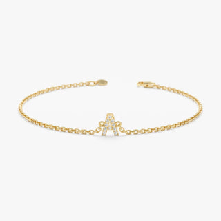 Letter Diamond Bracelet for Women Birthday Gift