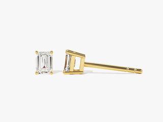 Emerald Cut Solitaire Diamond Moissanite Stud Earrings