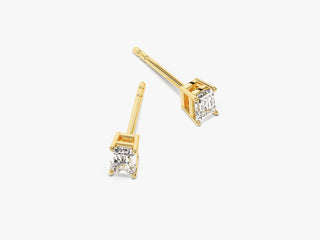 Emerald Cut Solitaire Diamond Moissanite Stud Earrings