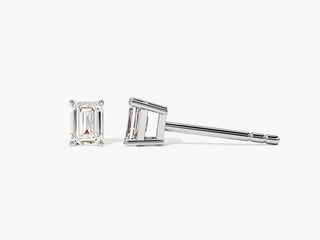 Emerald Cut Solitaire Diamond Moissanite Stud Earrings