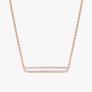 Round Cut Diamond Rectangle Shape Necklace for Her