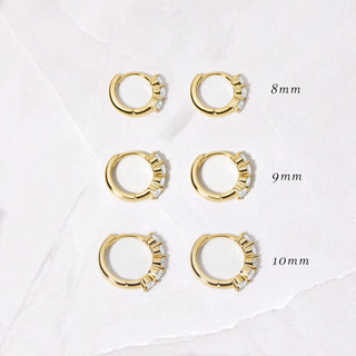 Round Cut Hoop Diamond Earrings for Women