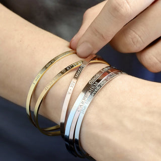 Custom Engraved Cuff Bracelets for Women