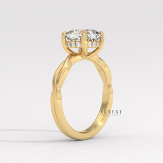 infinity cushion engagement ring