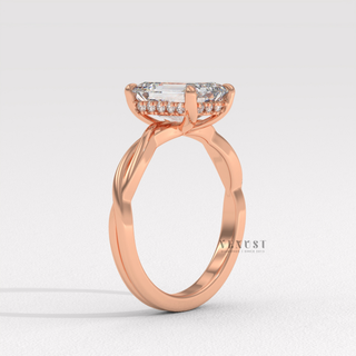 infinity engagement ring emerald cut