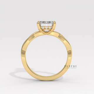 infinity style emerald diamond ring