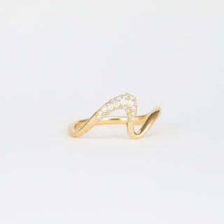 1.0ct Marquise Pink Diamond Moissanite Unique Curved Engagement Ring With Matching Band