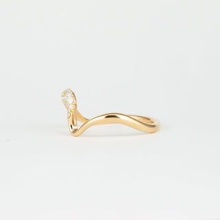 1.0ct Marquise Pink Diamond Moissanite Unique Curved Engagement Ring With Matching Band