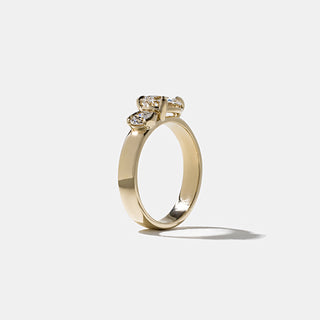 1.0ct Pear & Round Diamond Solitaire Engagement Unique Rings For Women With Matching Band